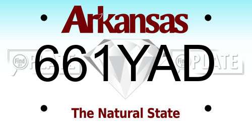661YAD Arkansas License Plate