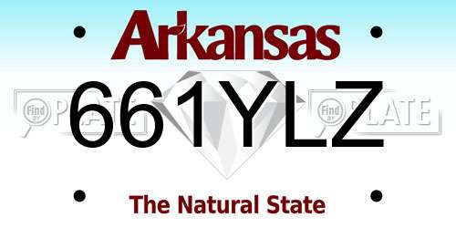 661YLZ Arkansas License Plate