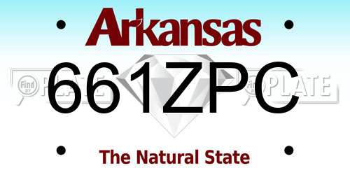 661ZPC Arkansas License Plate
