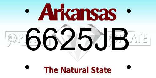 6625JB Arkansas License Plate