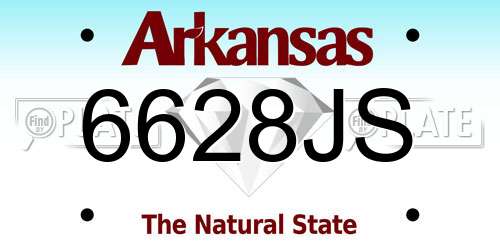 6628JS Arkansas License Plate