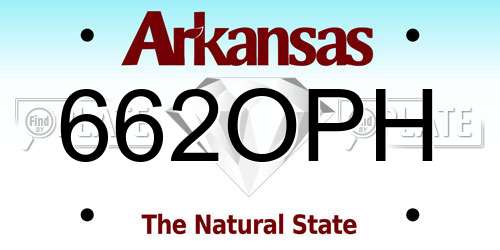 662OPH Arkansas License Plate