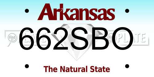 662SBO Arkansas License Plate