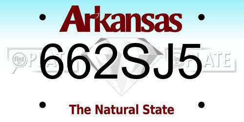 662SJ5 Arkansas License Plate
