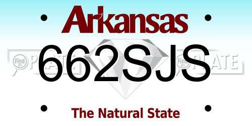 662SJS Arkansas License Plate
