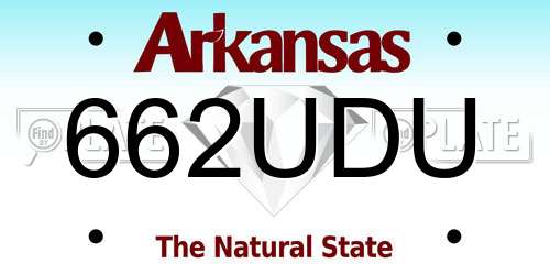 662UDU Arkansas License Plate