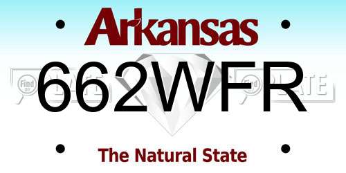 662WFR Arkansas License Plate