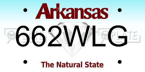 662WLG Arkansas License Plate