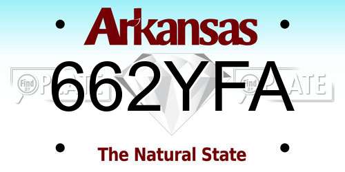 662YFA Arkansas License Plate