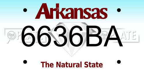 6636BA Arkansas License Plate