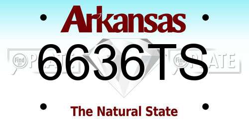 6636TS Arkansas License Plate