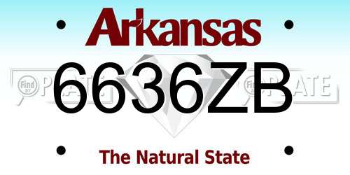 6636ZB Arkansas License Plate