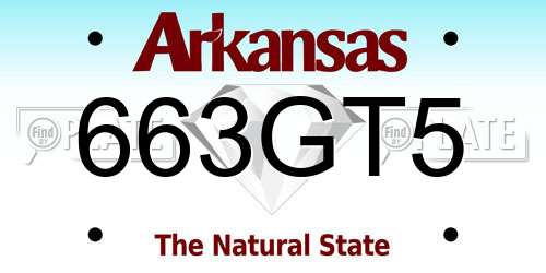 663GT5 Arkansas License Plate