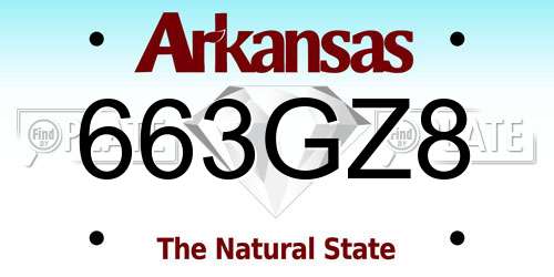 663GZ8 Arkansas License Plate