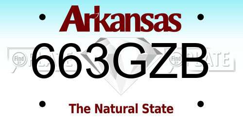 663GZB Arkansas License Plate