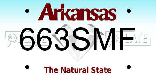 663SMF Arkansas License Plate