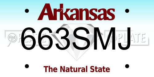 663SMJ Arkansas License Plate
