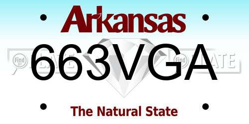 663VGA Arkansas License Plate