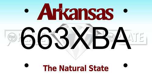 663XBA Arkansas License Plate