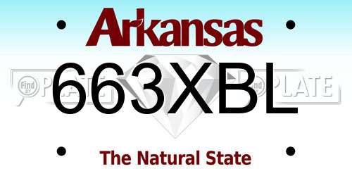 663XBL Arkansas License Plate