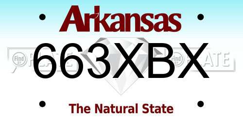 663XBX Arkansas License Plate