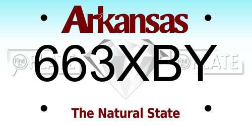 663XBY Arkansas License Plate