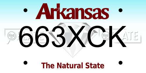 663XCK Arkansas License Plate