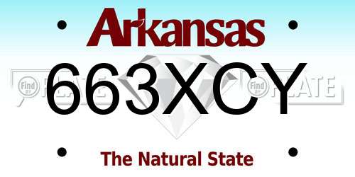 663XCY Arkansas License Plate