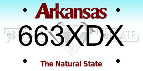 663XDX Arkansas License Plate