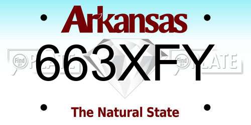 663XFY Arkansas License Plate