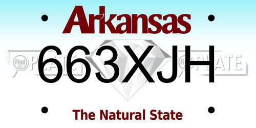 663XJH Arkansas License Plate