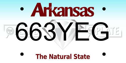 663YEG Arkansas License Plate