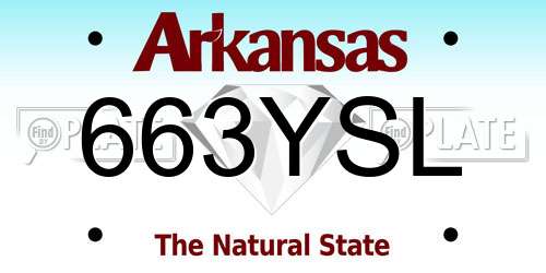 663YSL Arkansas License Plate