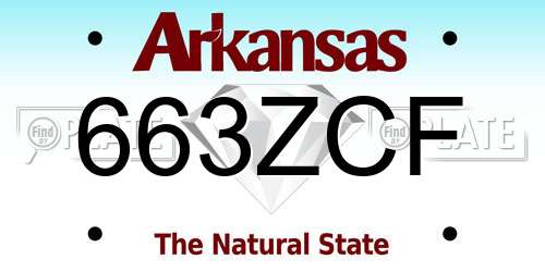 663ZCF Arkansas License Plate