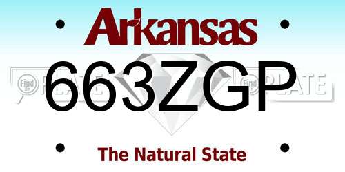 663ZGP Arkansas License Plate