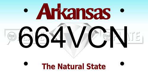 664VCN Arkansas License Plate