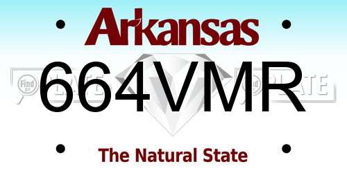664VMR Arkansas License Plate