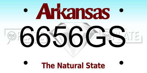 6656GS Arkansas License Plate