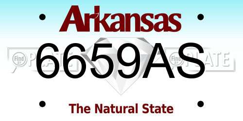 6659AS Arkansas License Plate