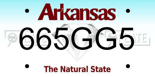 665GG5 Arkansas License Plate