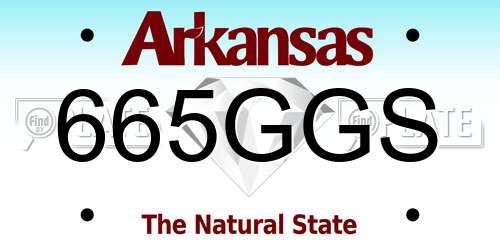 665GGS Arkansas License Plate