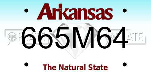 665M64 Arkansas License Plate
