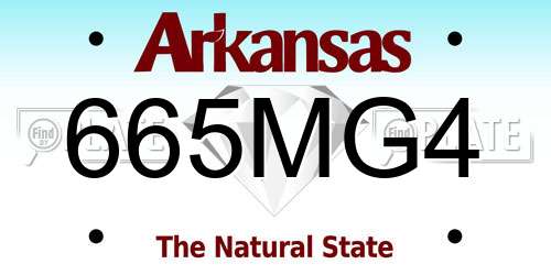 665MG4 Arkansas License Plate