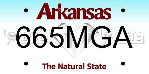 665MGA Arkansas License Plate