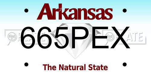 665PEX Arkansas License Plate