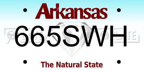 665SWH Arkansas License Plate
