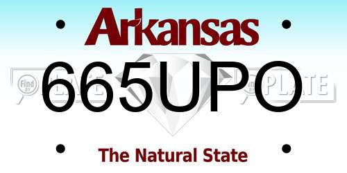 665UPO Arkansas License Plate