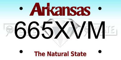 665XVM Arkansas License Plate