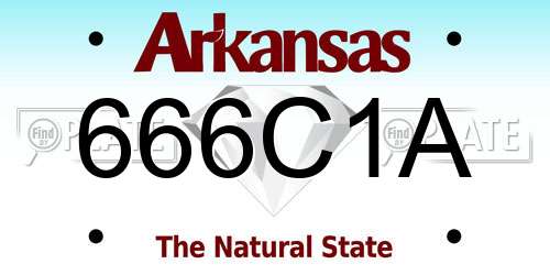666C1A Arkansas License Plate