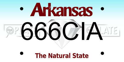 666CIA Arkansas License Plate